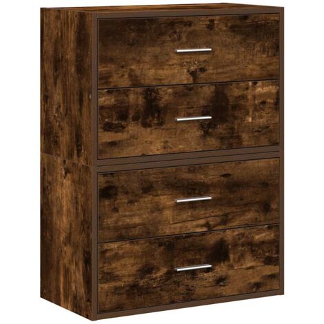 vidaXL Armadi con 2 Cassetti 2 pz Rovere Fumo 60x31x40cm in Truciolato