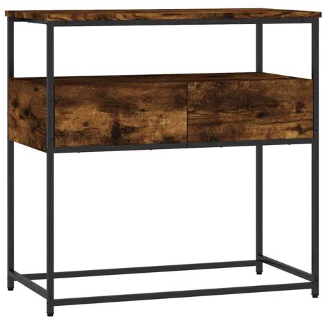 vidaXL Tavolino Consolle Rovere Fumo 75x40x75 cm in Legno Multistrato