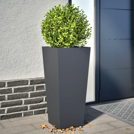Fioriere da Giardino 2 pz Antracite 35x35x75 cm in Acciaio vidaXL (1/6)