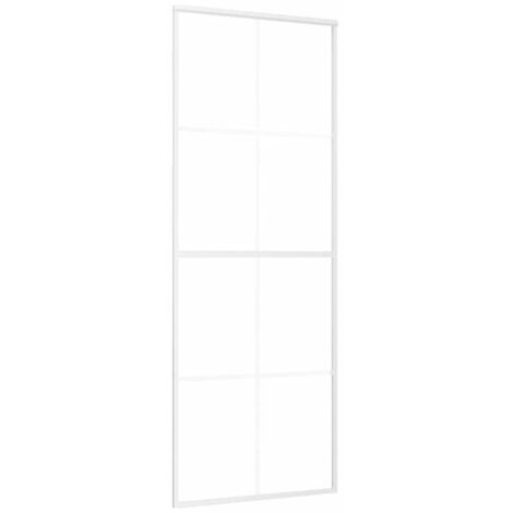 vidaXL Porta Scorrevole in Vetro ESG e Alluminio 76x205 cm Bianca