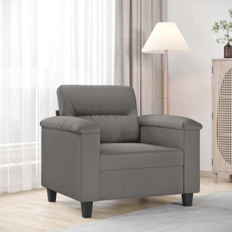 vidaXL Poltrona Grigio Scuro 60 cm in Tessuto Microfibra