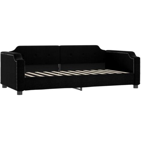vidaXL Letto da Giorno Nero 100x200 cm in Tessuto