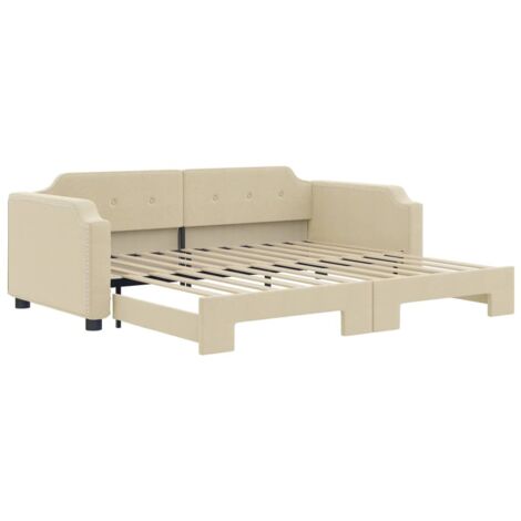 vidaXL Divano Letto con Letto Estraibile Crema 80x200 cm Tessuto