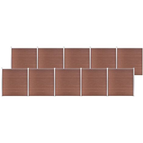 vidaXL Recinzione da Giardino in WPC 1737x186 cm Marrone