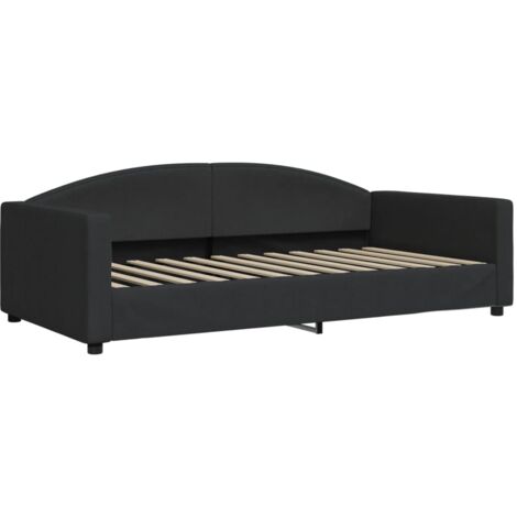 vidaXL Letto da Giorno Nero 100x200 cm in Tessuto