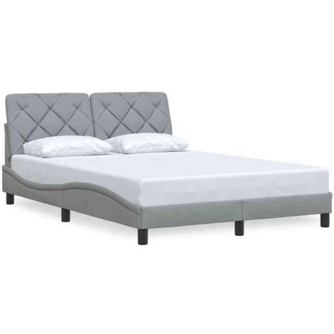 vidaXL Giroletto senza Materasso Grigio Chiaro 140x190 cm Tessuto (1/5)