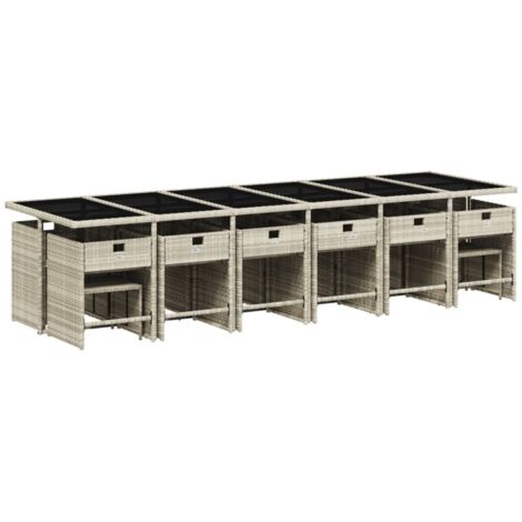 vidaXL Set da Pranzo da Giardino 17pz con Cuscini Grigio in Polyrattan