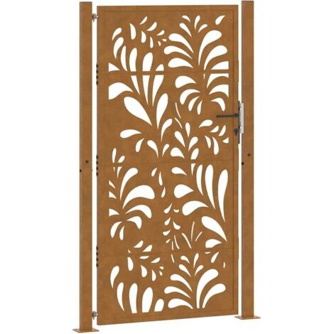 vidaXL Cancello da giardino 105x180 cm in acciaio corten design ondulato