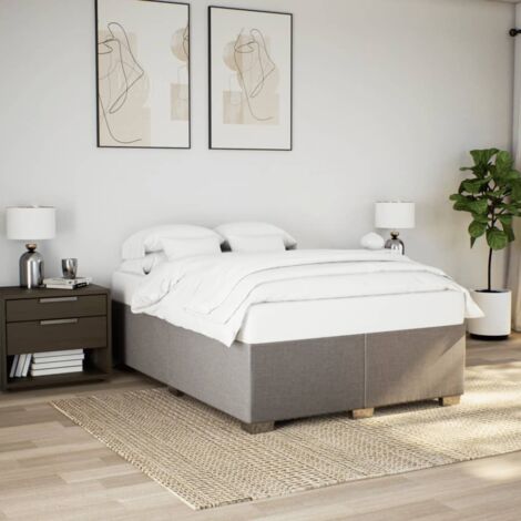 vidaXL Giroletto senza Materasso Tortora 140x190 cm in Tessuto (1/5)