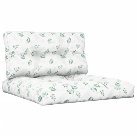 Cuscini per Pallet 2 pz Motivo a Foglie Tessuto vidaXL