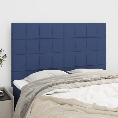 vidaXL Testiera Blu 144x5x118/128 cm Tessuto