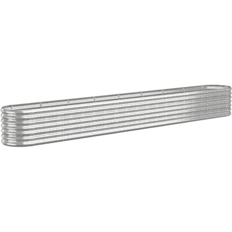 vidaXL Letto Giardino Acciaio Zincato 332x40x36cm Argento