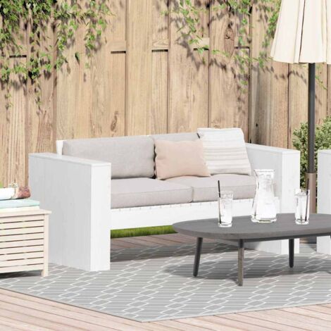 vidaXL Divano da giardino Bianco 134 x 60 x 62 cm