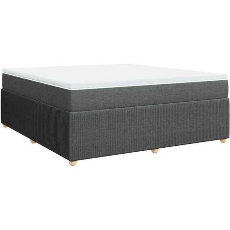vidaXL Giroletto a Molle con Materasso Grigio Scuro 180x200 cm Tessuto