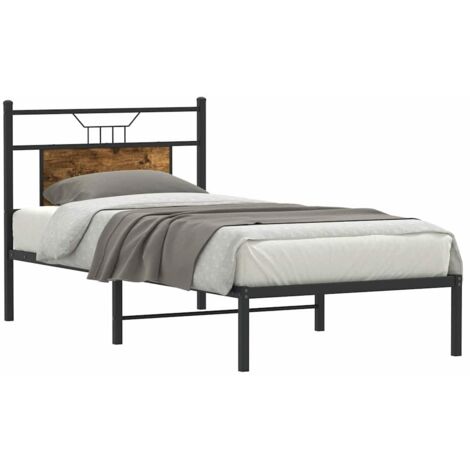 vidaXL Giroletto senza Materasso Rovere Fumo 90x190 cm in Truciolato (1/5)