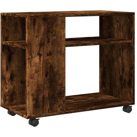 vidaXL Tavolino con Ruote Rovere Fumo 70x35x60 cm in Truciolato
