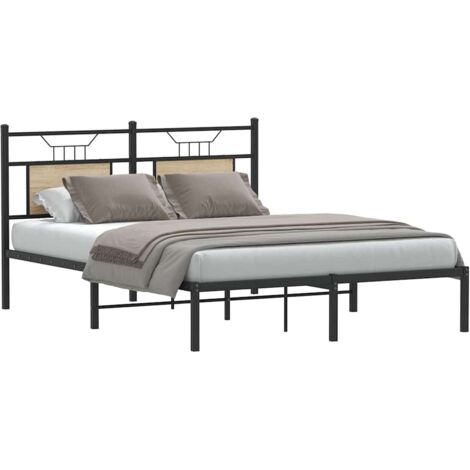 vidaXL Giroletto senza Materasso Rovere Sonoma 150x200cm in Truciolato (1/5)