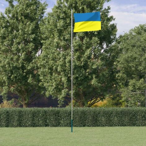 Asta e Bandiera Ucraina 6,23 m Alluminio vidaXL 549718
