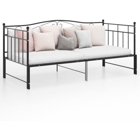 vidaXL Telaio Divano Letto Estraibile Nero in Metallo 90x200 cm (1/5)