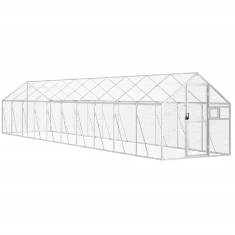 vidaXL Voliera Argento 1,79x10x1,85 m in Alluminio