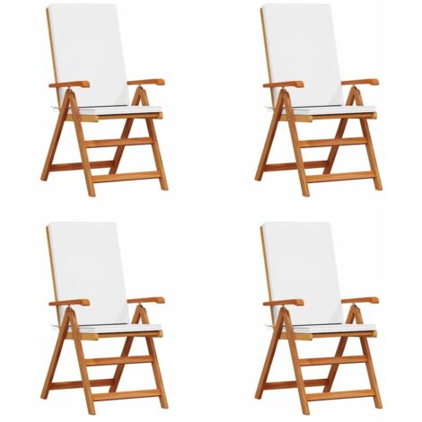vidaXL Sedia da Giardino con cuscino 4 pcs Marrone 57 x 71.5 x 104cm