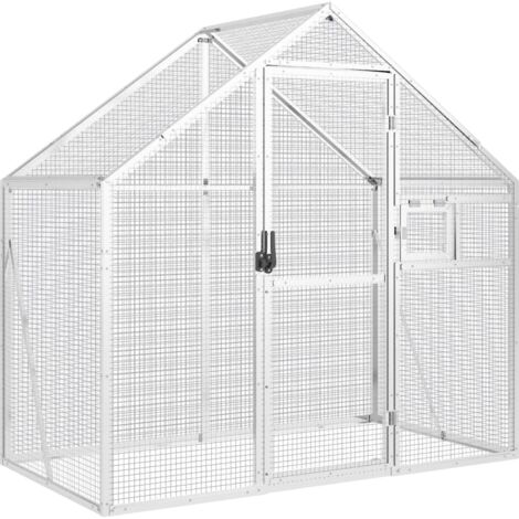 vidaXL Voliera Argento 179x100x185 cm in Alluminio