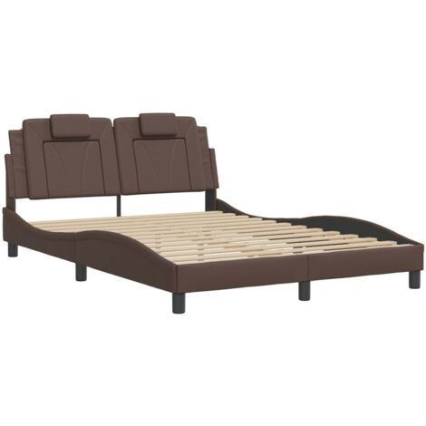 vidaXL Giroletto Viana senza Materasso Marrone 140x190 cm in Similpelle (1/5)