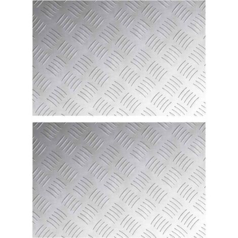 vidaXL Dischi Quadrati 2 pcs Argento 60 x 40 cm Alluminio