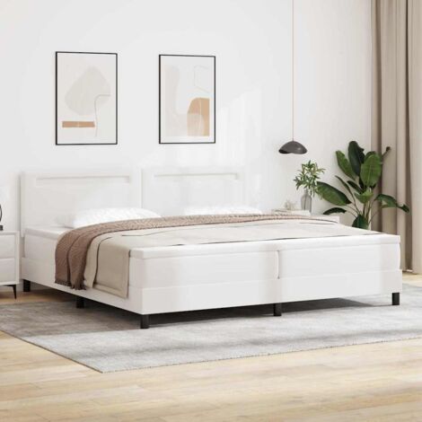 vidaXL Struttura letto con materasso con materasso Bianco 200 x 200 cm