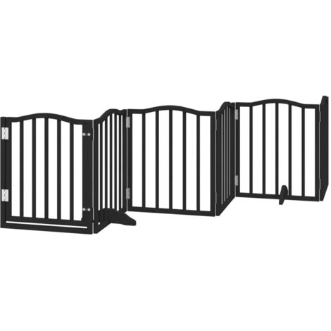 vidaXL Cancello per Cani Porta Pieghevole Nero 6 Pannelli 300cm Pioppo