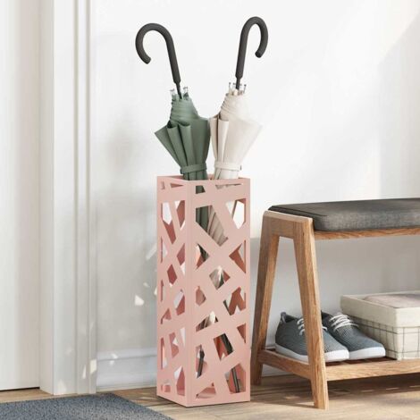 vidaXL Supporto per Ombrellone Rosa 15.5 x 15.5 x 49 cm Metallo