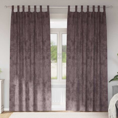 vidaXL Tenda con tende 2 pcs Marrone 225 x 140 cm Velluto