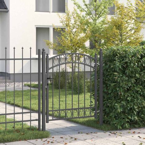 vidaXL Cancello per recinzione con blocco Grigio 125 x 100 cm
