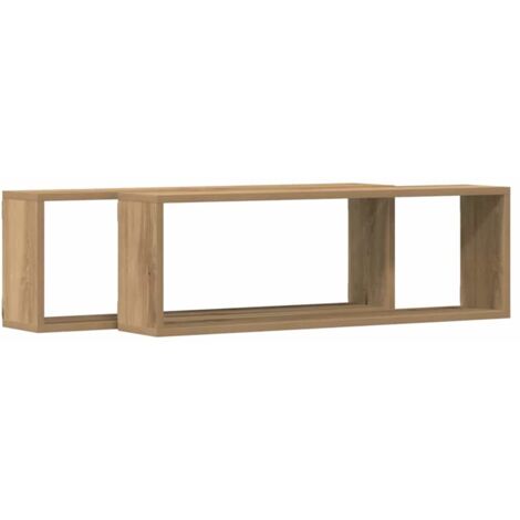 vidaXL Scaffali da parete 2 pcs Rovere Artigianale 80 x 15 x 26 cm
