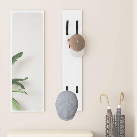 vidaXL Appendiabiti a muro Bianco 20 x 1.5 x 100 cm Legno multistrato