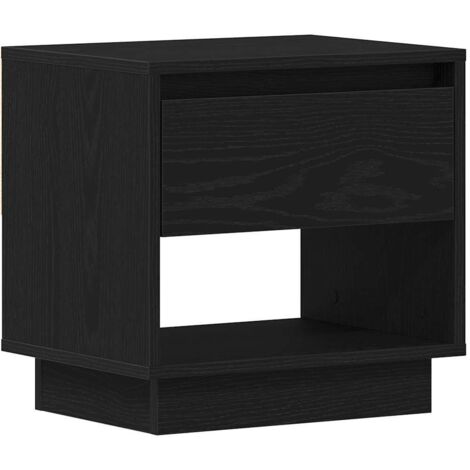 vidaXL Comodino Rovere nero 45 x 34 x 44 cm Legno multistrato