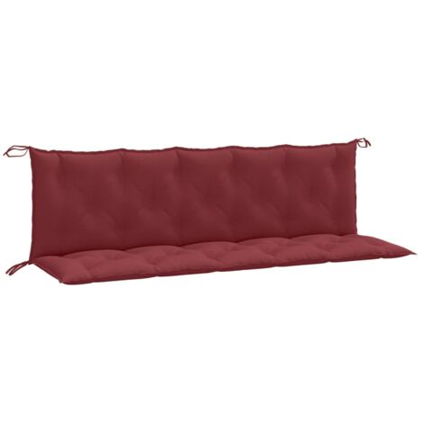 vidaXL Cuscini Panca Giardino 2pz Rosso Vino Mélange 180x50x7 cm (1/5)