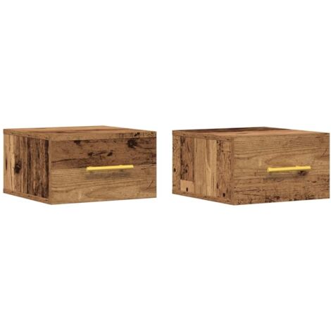 vidaXL Armadio da Notte 2 pcs Legno vecchio 35 x 35 x 20 cm