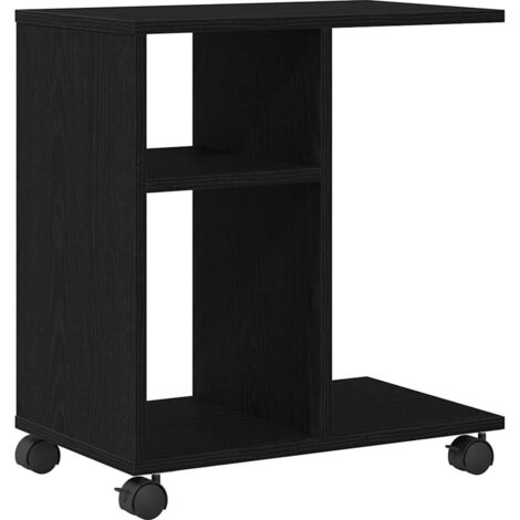 vidaXL Tavolo da Finestra con lo scaffale Rovere nero 50 x 30 x