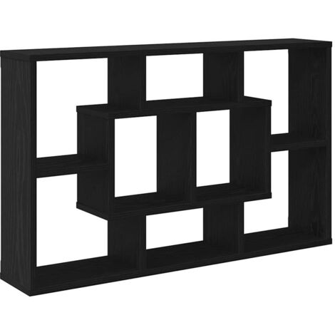 vidaXL Scaffale da parete Rovere nero 85 x 16 x 52.5 cm