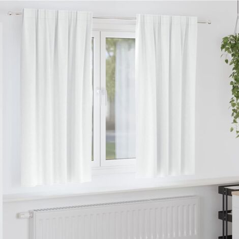 vidaXL Tende Blackout con Anelli Bianco brillante Poliestere