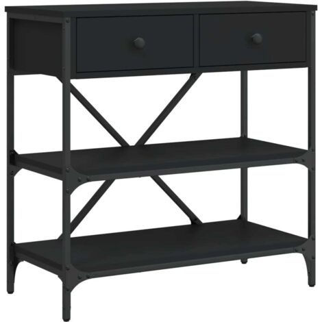 vidaXL Tavolino Consolle Nero 75x34,5x75 cm in Legno Multistrato