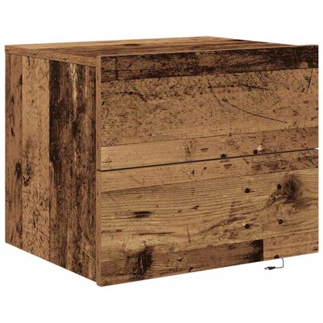 vidaXL Mobiletto da comodino a parete Legno vecchio 50 x 39 x 41 cm
