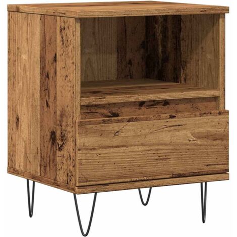 vidaXL Comodino Legno Antico 40x35x50 cm in Legno Multistrato