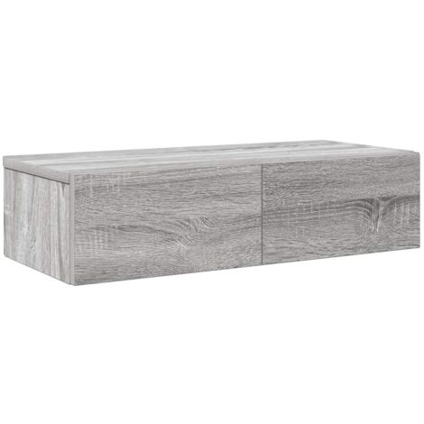 vidaXL Scaffale a Parete con Cassetti Grigio 60x26,5x15 cm Truciolato