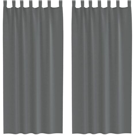 vidaXL Tende in Voile con Passanti 2 pz Grigio Scuro 140x245 cm