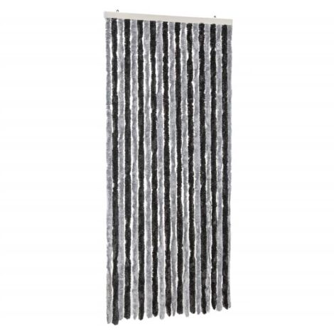 vidaXL Tenda Antimosche Grigia e Nera 90x220 cm in Ciniglia