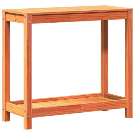 vidaXL Tavolo Invasatura Ripiano Marrone Cera 82,5x35x75 Massello Pino (1/5)
