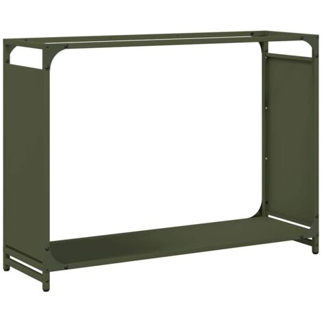 vidaXL Rastrelliera per Legna da Ardere Verde Oliva 90x28x65 cm
