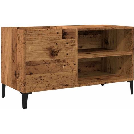 vidaXL Mobile Porta Dischi Legno Antico 84,5x38x48cm Legno Multistrato